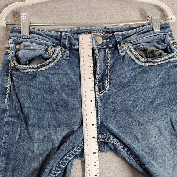 Shyanne Women Jeans 31x32 Short Blue Denim Wide Leg Mid Rise ACTUAL 30x30 - Picture 4 of 10